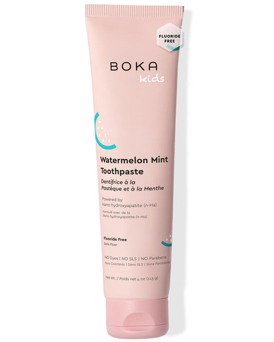 Boka fluoride-free toothpaste box packaging Watermelon Mint 4 oz