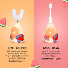 Close-up of soft nylon brush head for gradual use