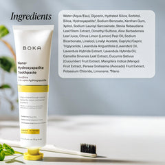 Made in the USA label on Boka toothpaste packaging