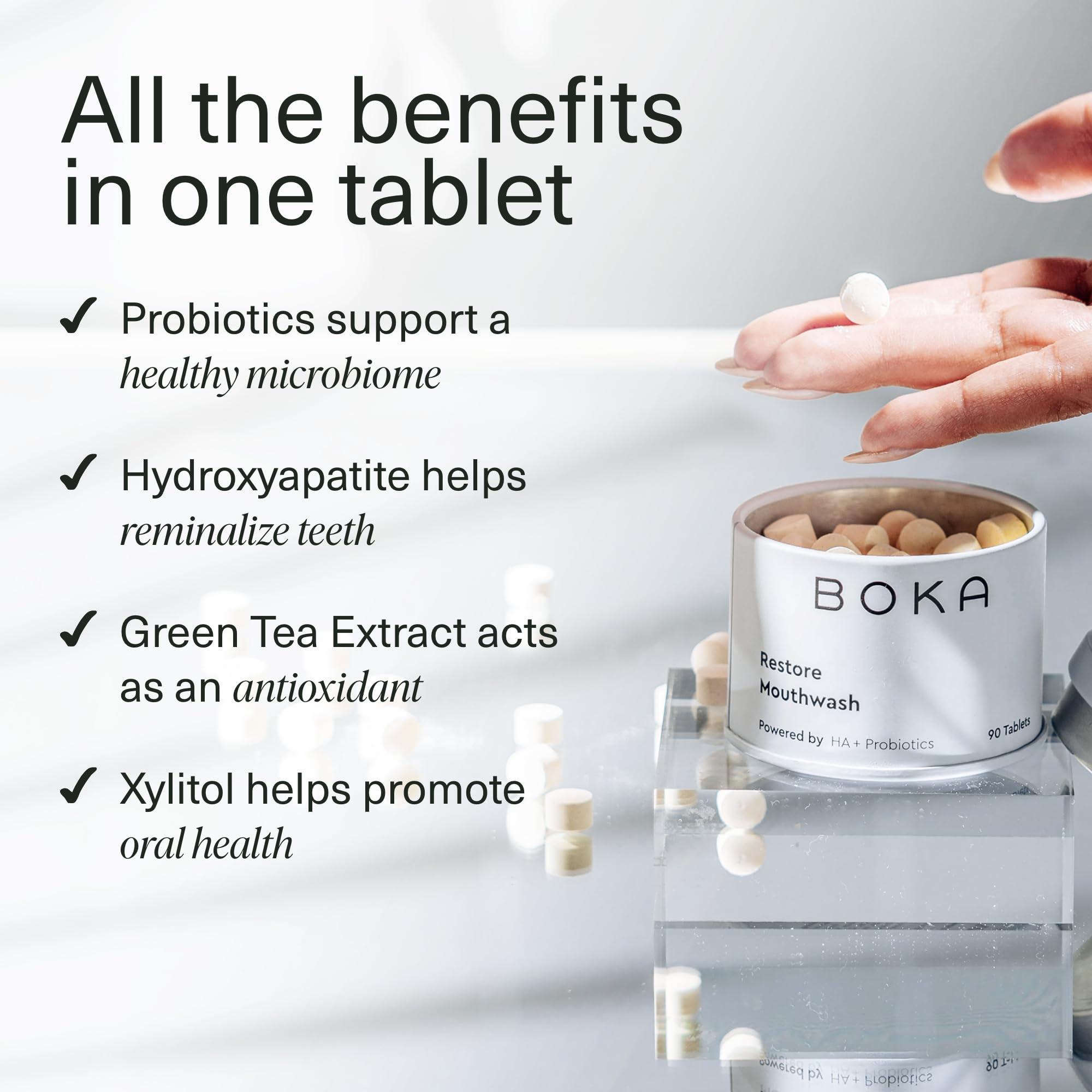 Travel-friendly recyclable packaging for Boka tablets