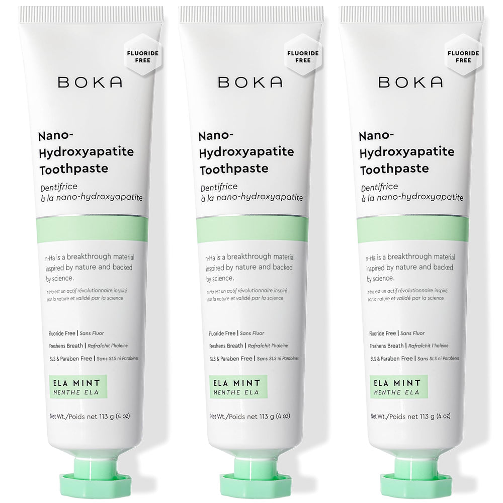 Boka nano-hydroxyapatite toothpaste Ela Mint 4 oz tube - 3 pack