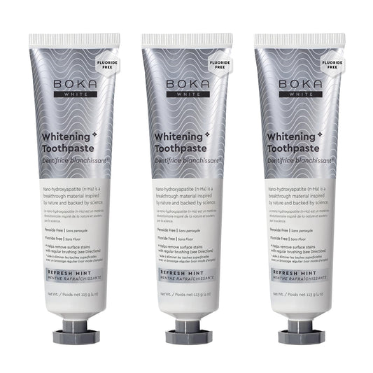 Boka nano-hydroxyapatite toothpaste with mint, 4 oz, 3-pack, US made