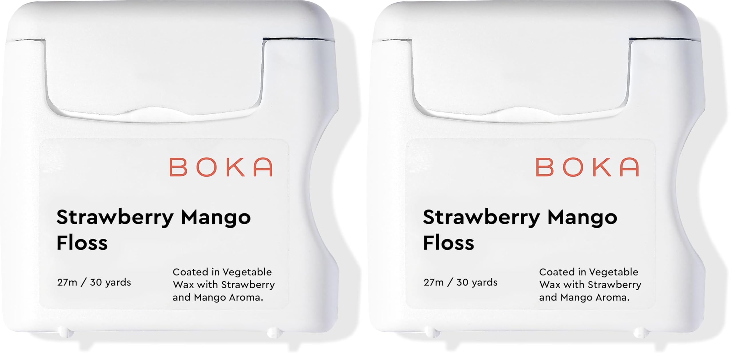 Boka Strawberry Mango Woven Dental Floss packaging close-up