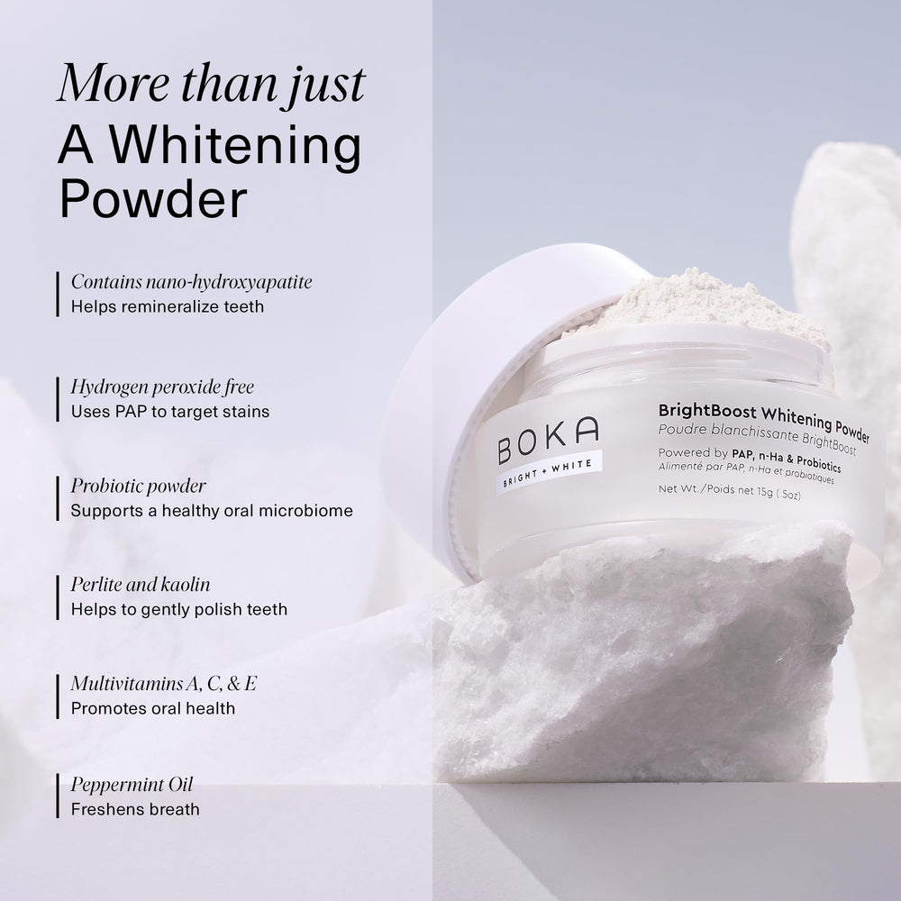 Close-up of nano hydroxyapatite formula for whitening
