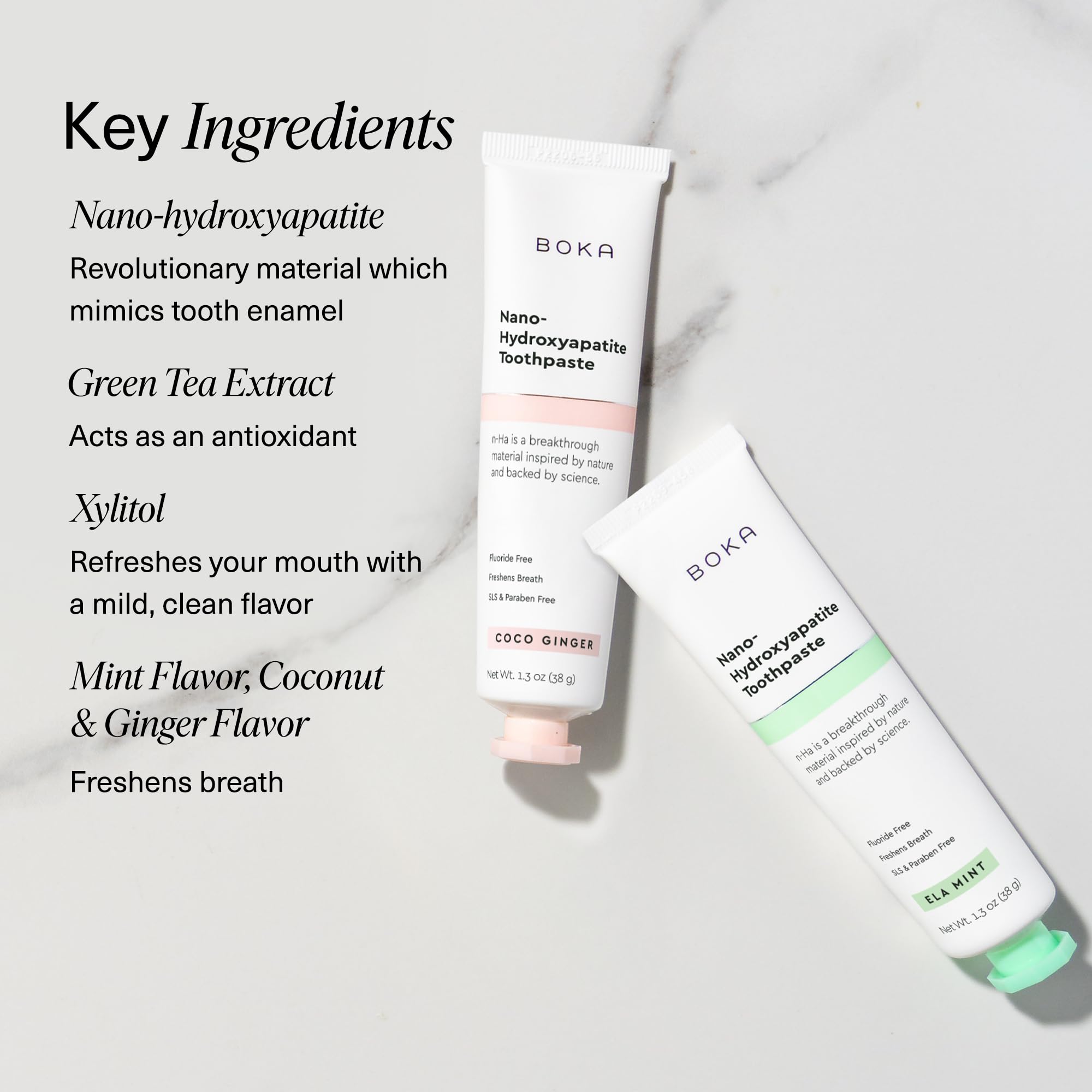 Flavors graphic for fluoride-free toothpaste