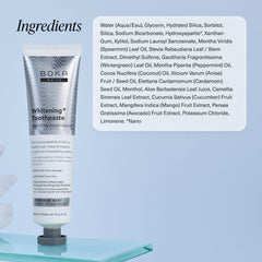 US manufactured Boka toothpaste packaging on counter