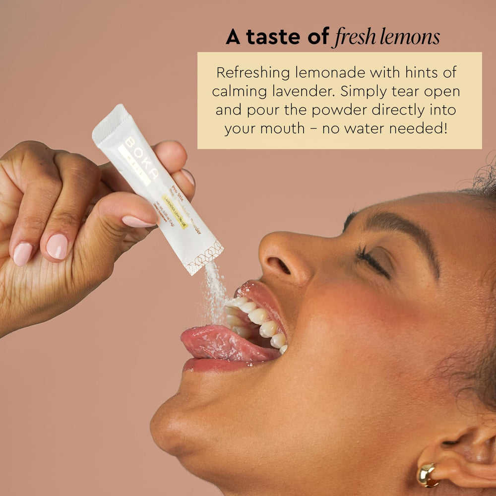 Probiotic sticks being poured into the mouth for use