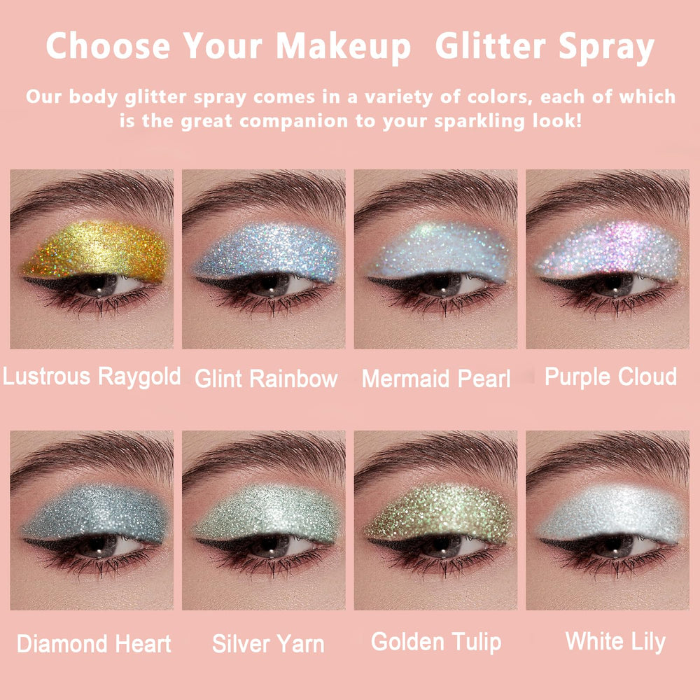 Boko glitter spray on hair creates luminous highlights under stage lights.