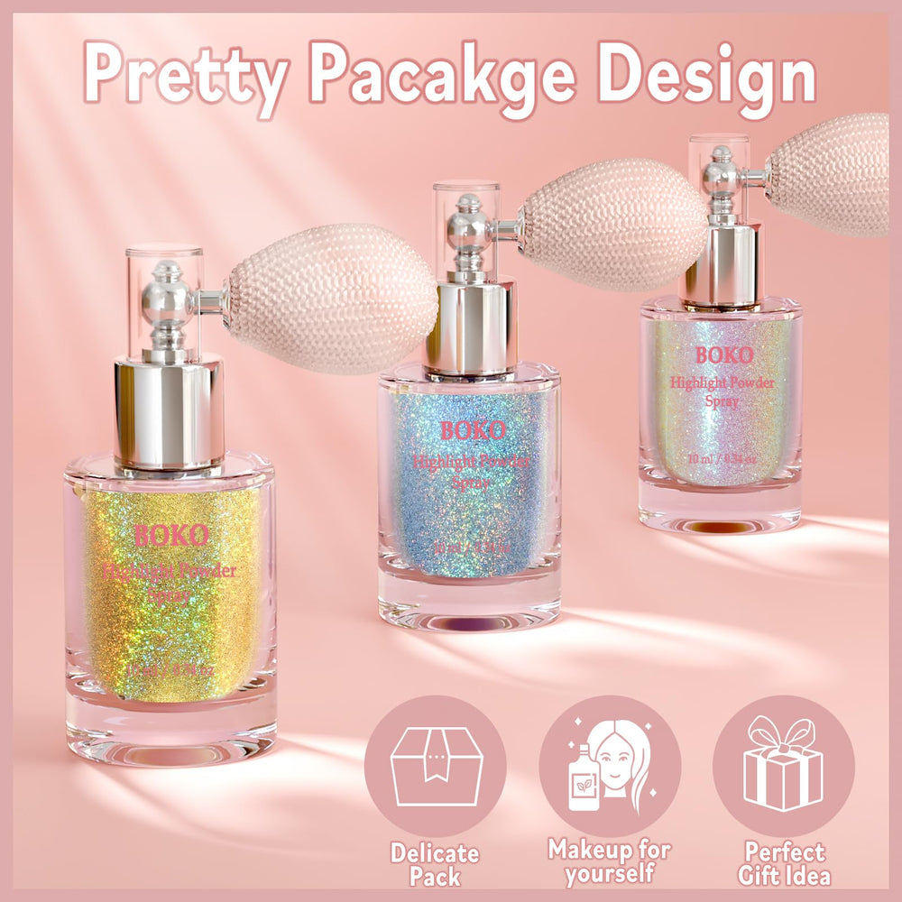 Boko Party Glitter Spray shines under concert lights for rave outfits.