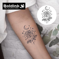 Boldink 30-second application for quick, mess-free body art.