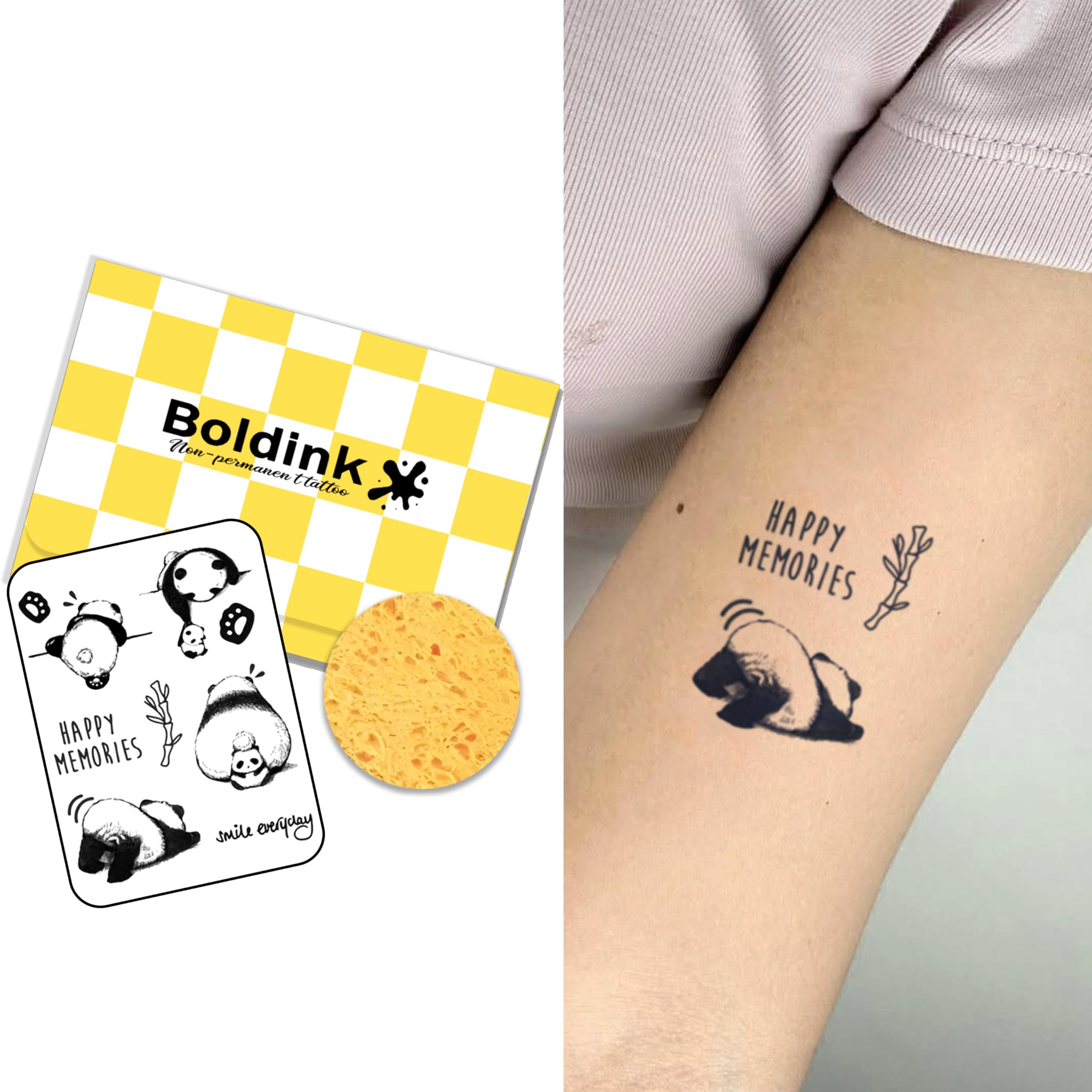 Boldink cute panda design tattoo for a playful look