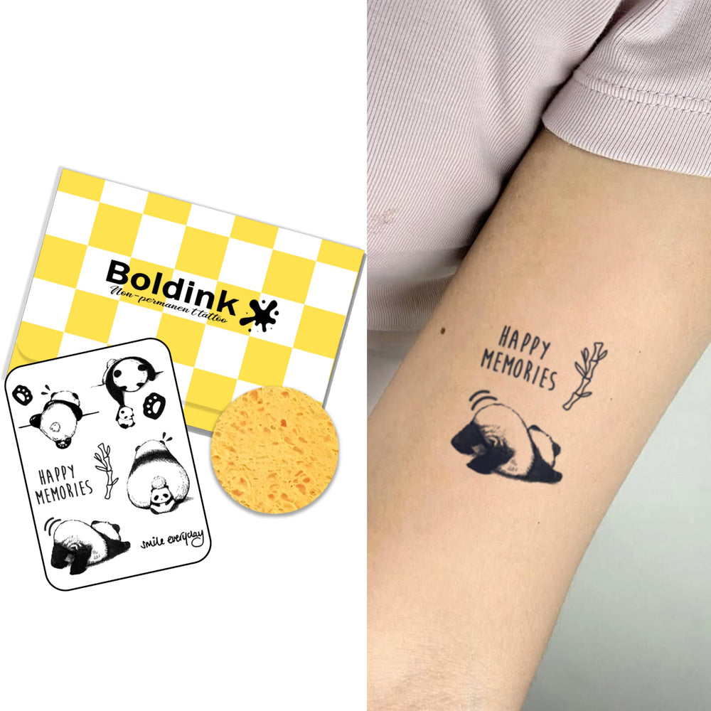Boldink cute panda design tattoo for a playful look