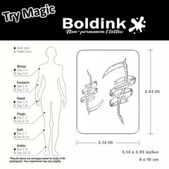 Boldink Death Scythe tattoo waterproof wear at events.