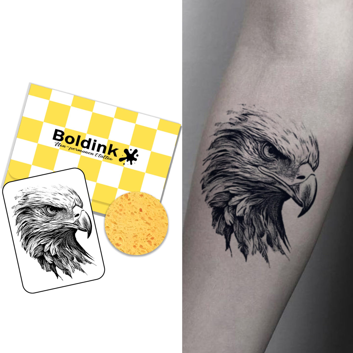 Boldink eagle-eye design tattoo pack for bold personal style and long-lasting wear.