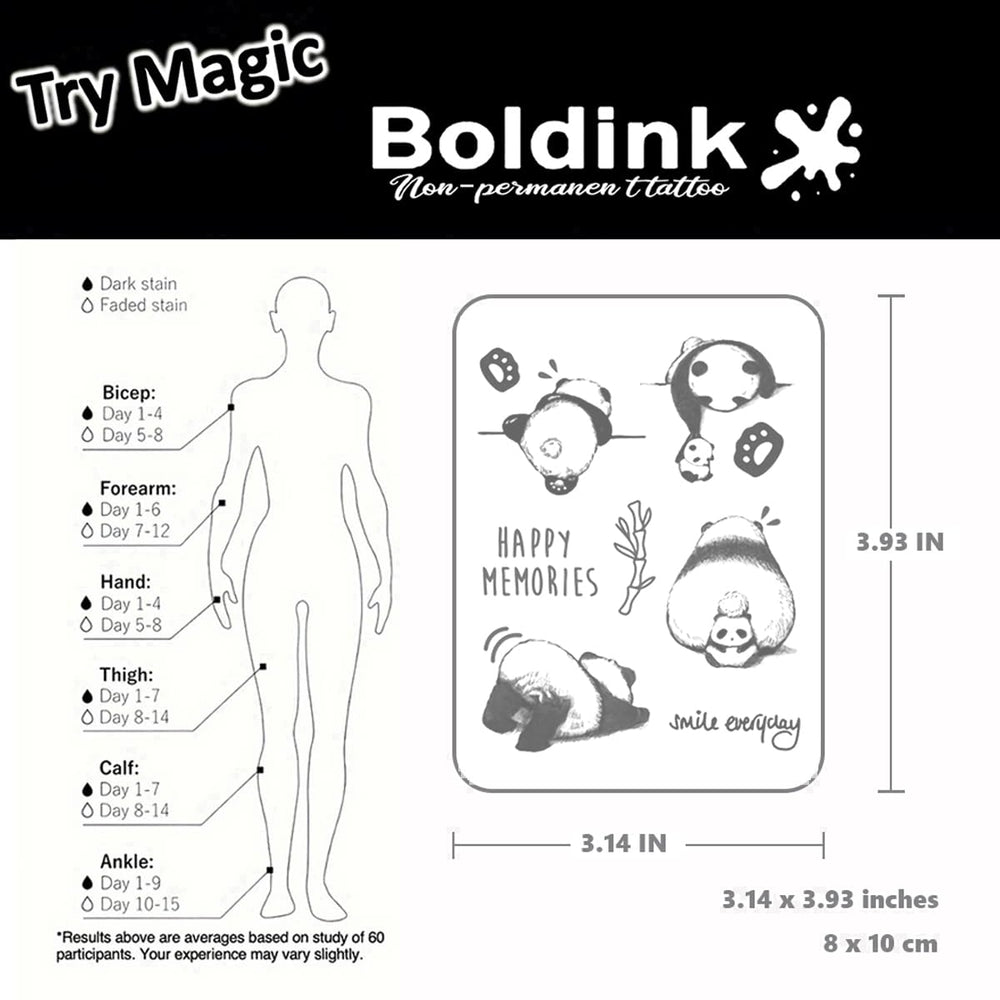 Boldink semi permanent tattoo lasting up to 14 days with natural color