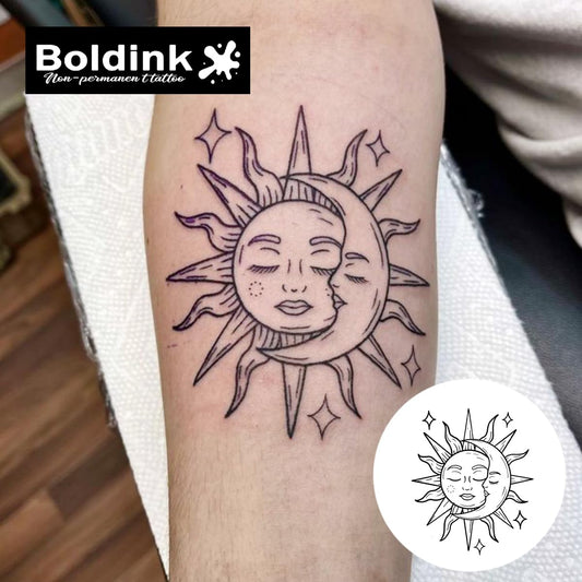 Boldink Sun and Moon 3 application steps show quick, mess-free use.