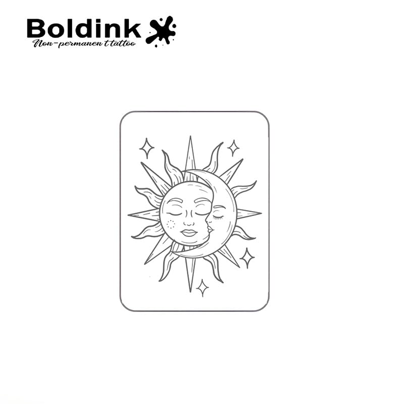 Boldink Sun and Moon 3 tattoo remains waterproof for long-lasting wear.