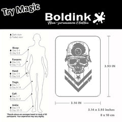 Boldink anti-reflective tattoo with matte finish for glare reduction