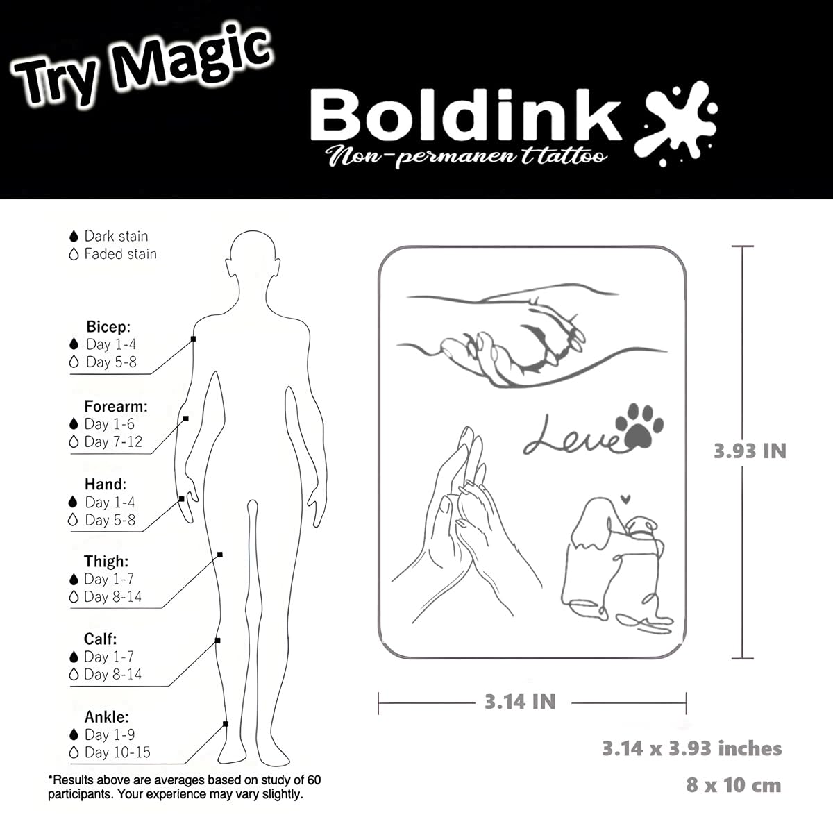 Boldink tattoos are waterproof and wear-resistant for festivals and parties.