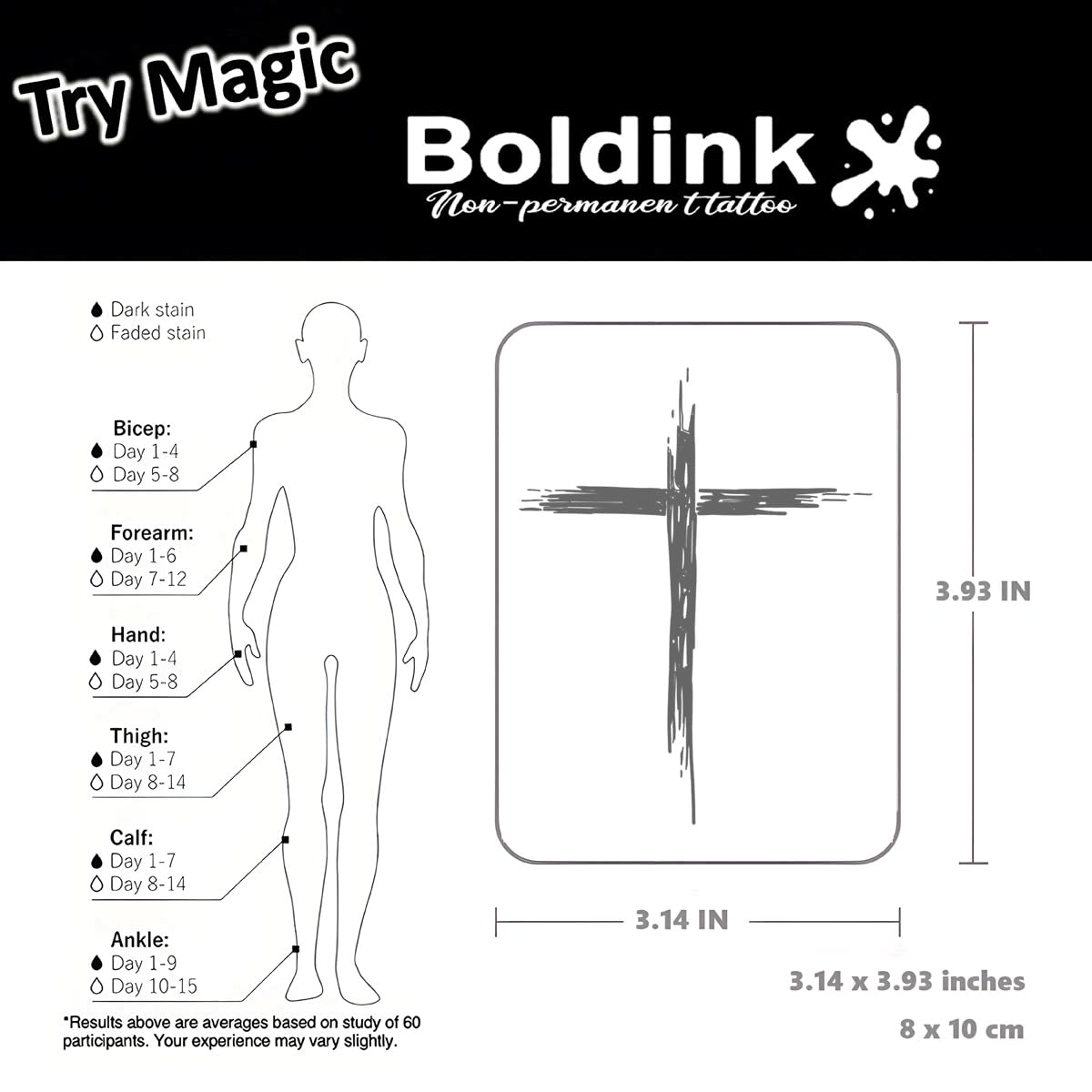 Boldink waterproof wear-resistant tattoos maintaining color during activity