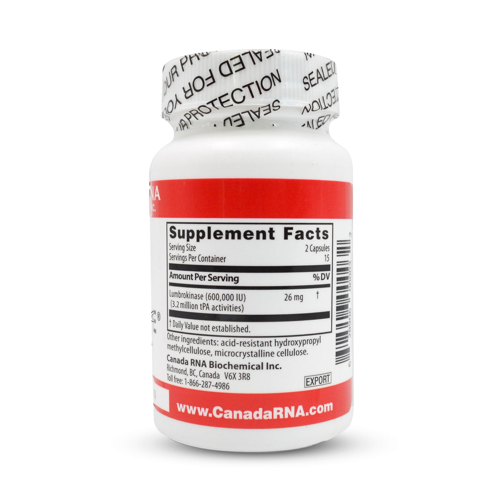 Boluoke Canada RNA Lumbrokinase capsules - back label