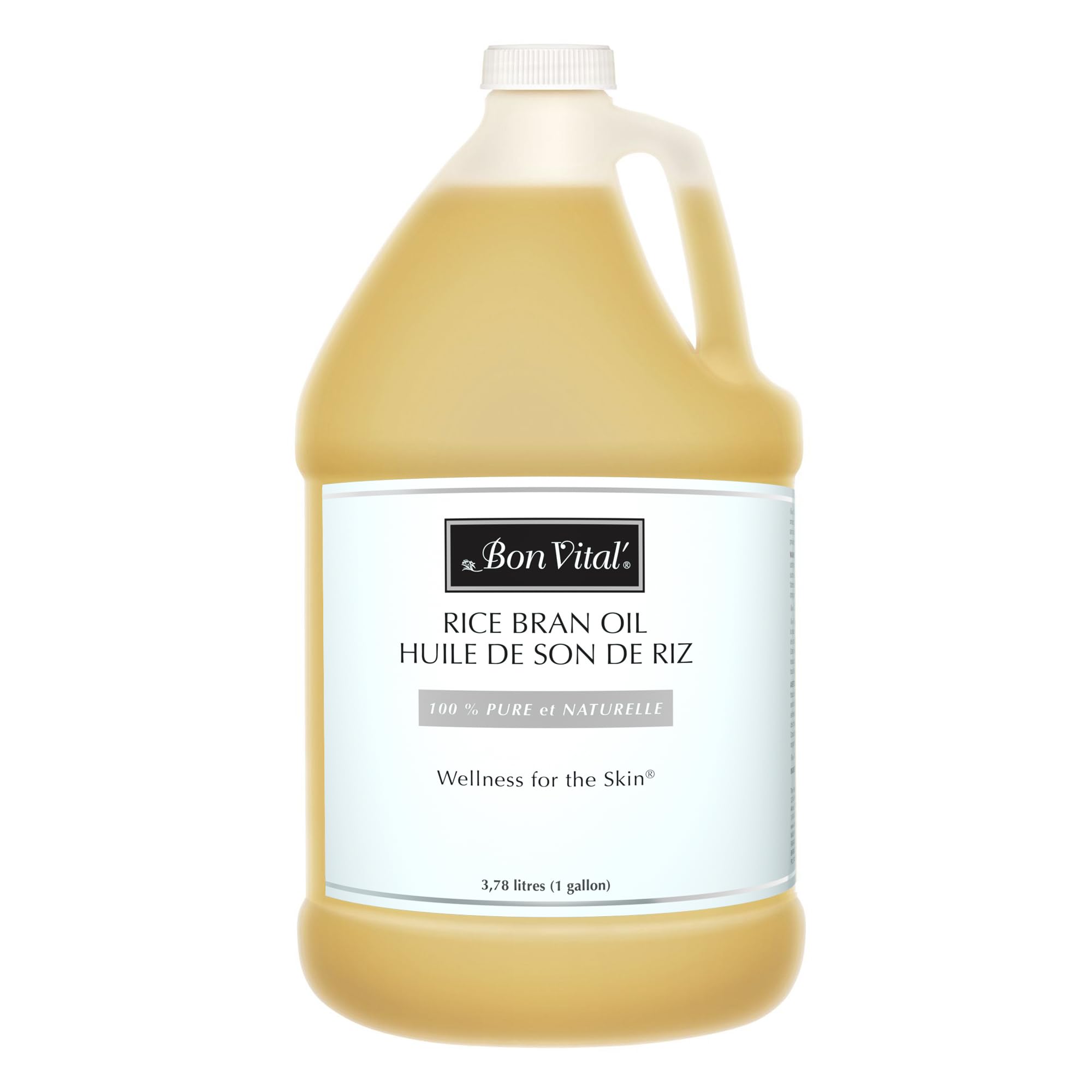 Front view of Bon Vital' Rice Bran Oil 1 Gallon bottle