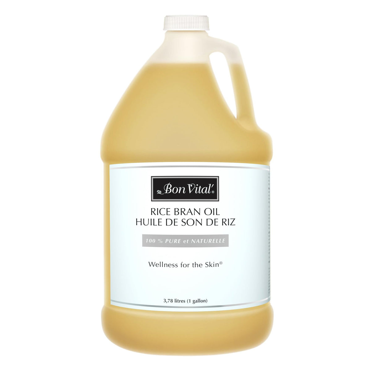Front view of Bon Vital' Rice Bran Oil 1 Gallon bottle