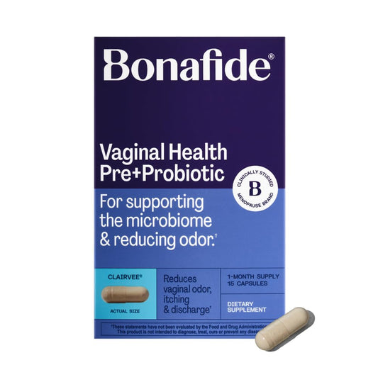 Bonafide Clairvee bottle-front image shows probiotic odor-relief concept