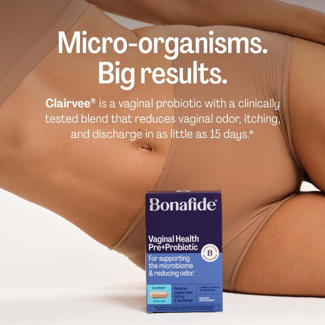Bonafide Clairvee packaging box view emphasizes probiotic blend