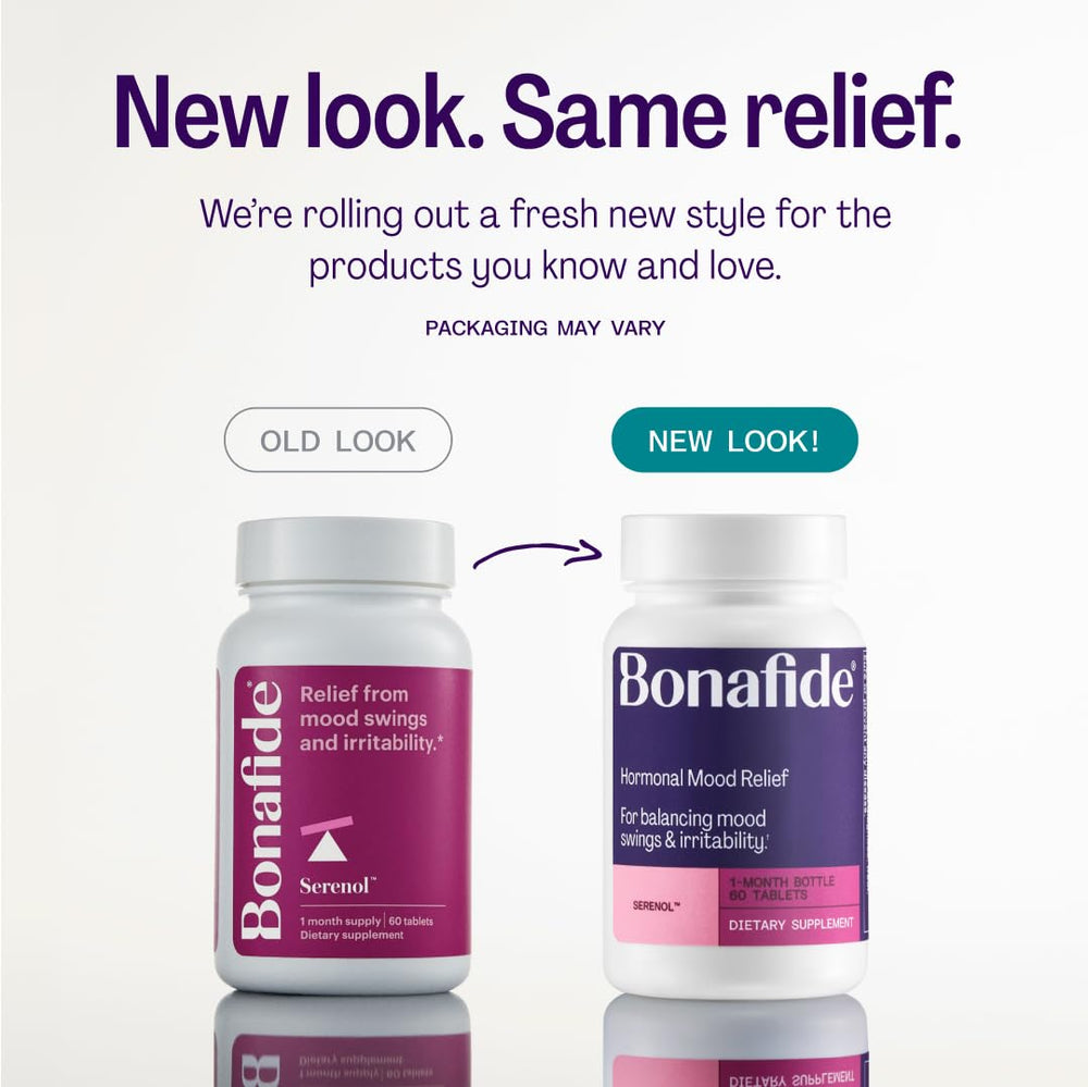 Bonafide Serenol bottle back-label details for dosage and safe use