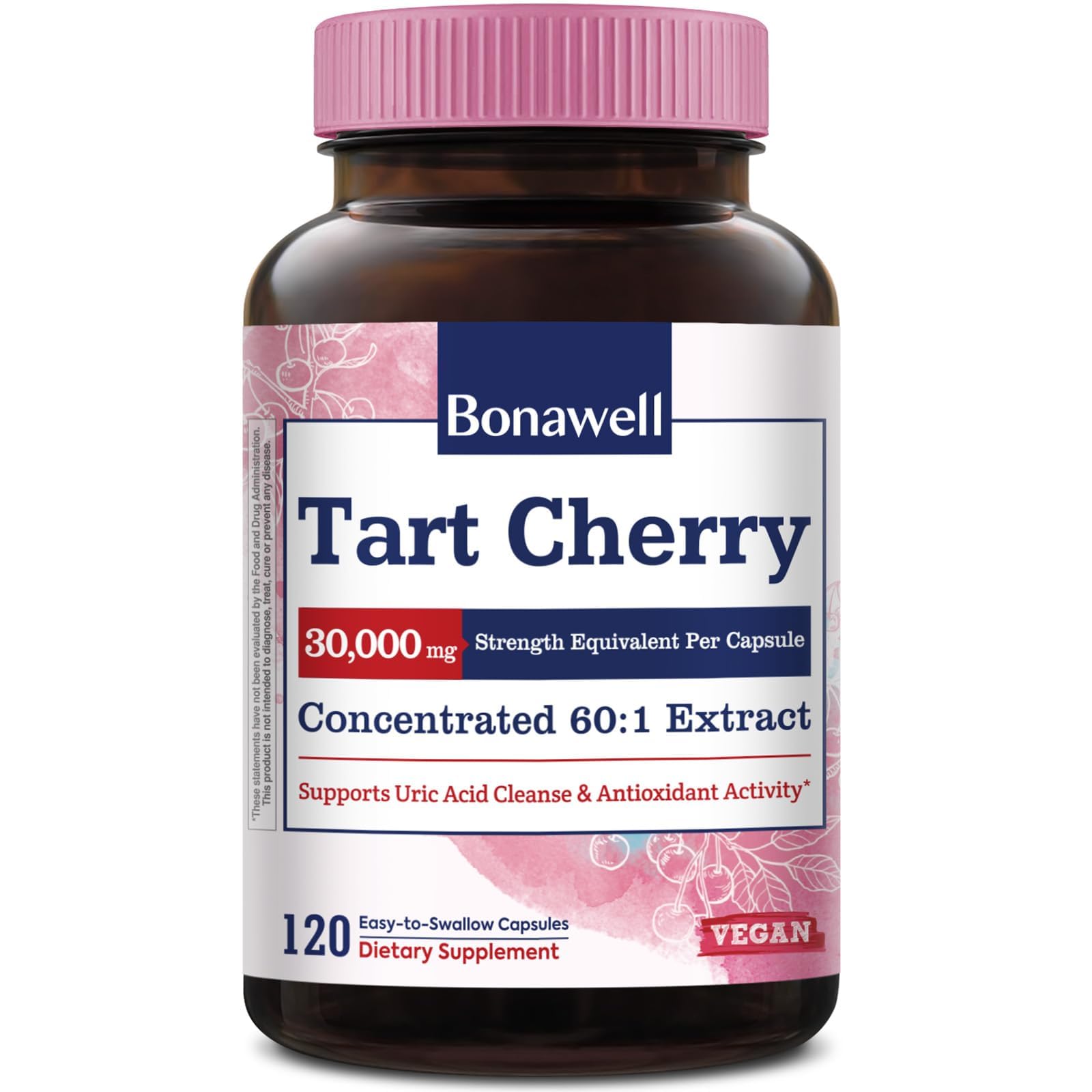 Bonawell Tart Cherry 60:1 extract capsules – 120 count