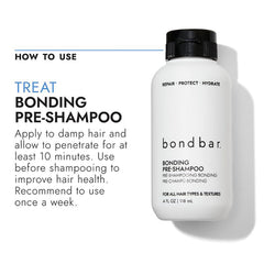 Bondbar PreShampoo Repair image emphasizes frizz control and moisture.