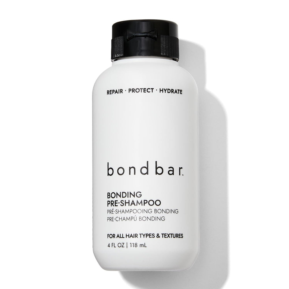 Bondbar PreShampoo Repair bottle close up for smoother, shinier hair.