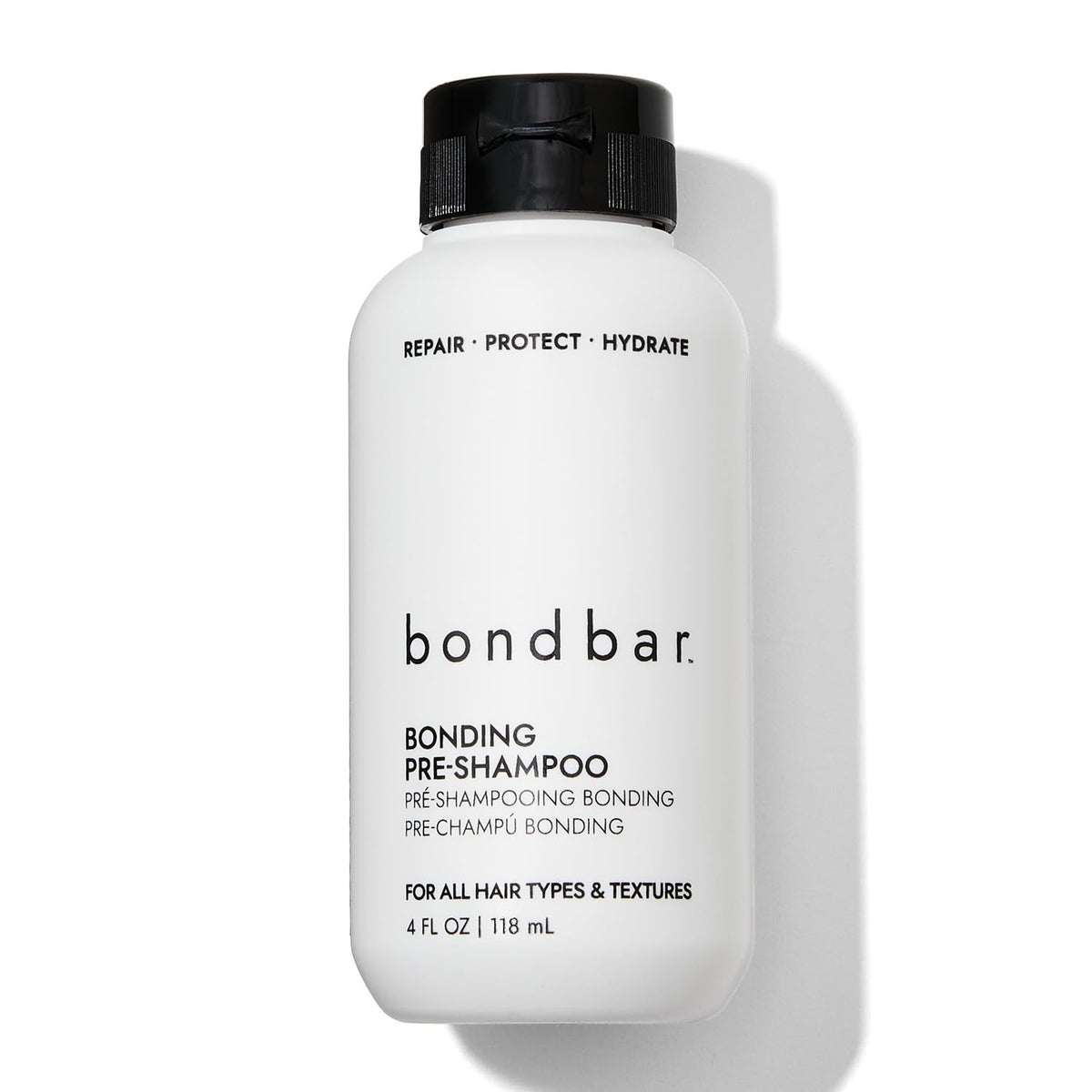 Bondbar PreShampoo Repair bottle close up for smoother, shinier hair.