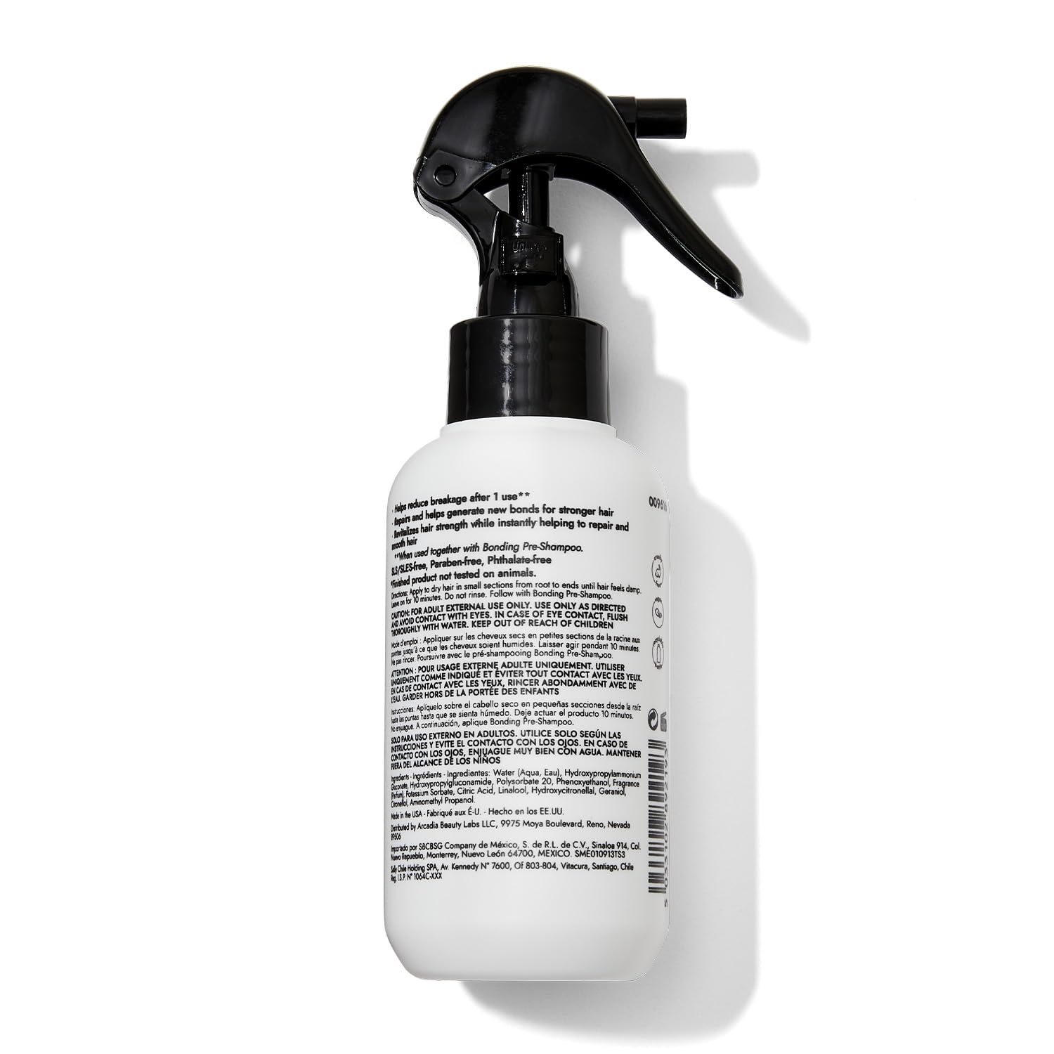 Bondbar Repair Treatment ingredients-label highlights sulfate-free and paraben-free formula.
