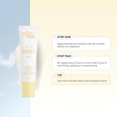 Bondi Sands SPF 60 lip balm on beach setting communicates long-lasting hydration.