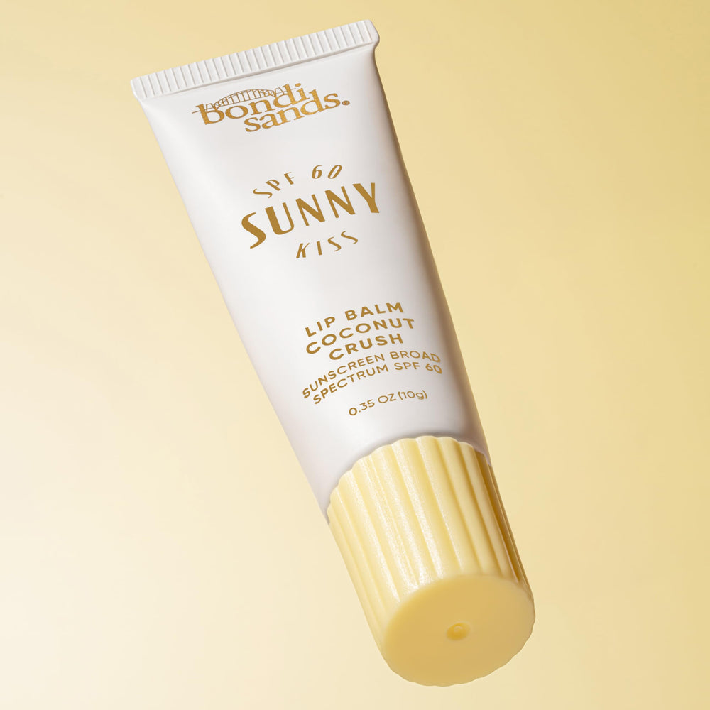 Bondi Sands coconut crush lip balm gloss shot highlights hydration and shine.
