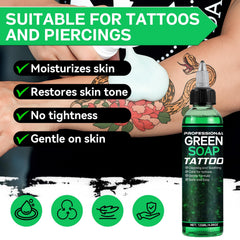 Bondtech Jabón Verde Tattoo: aplicación suave en piel sensible durante el tatuaje