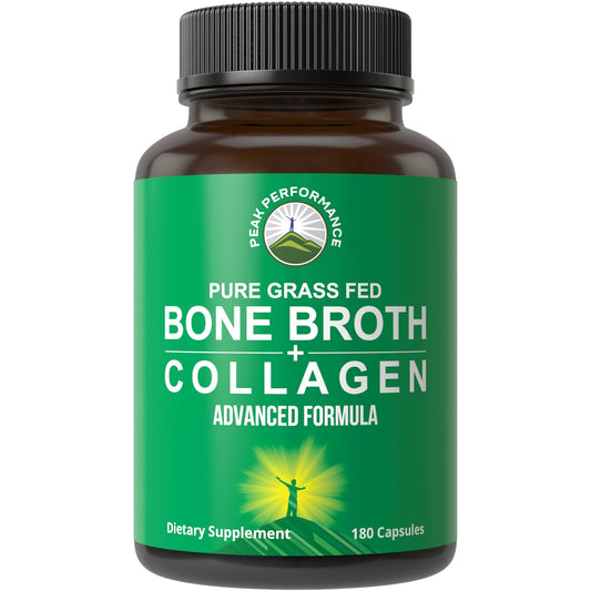 Front view of Bone Broth Collagen Capsules - 180 pills