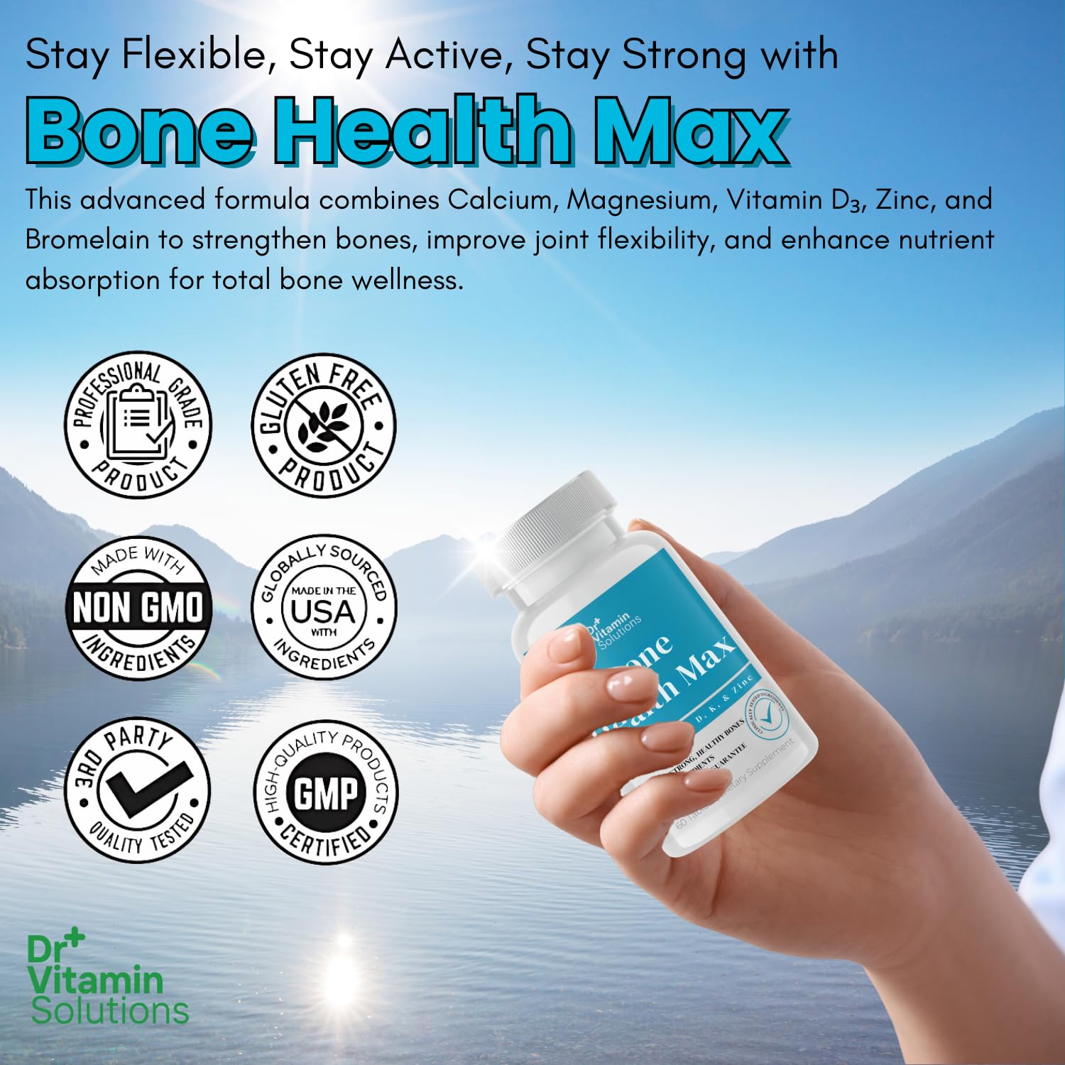 Product packaging and tablet display for Bone Health Max
