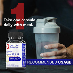 Illustration of bone and heart health with Quantum Nutrition Labs product
