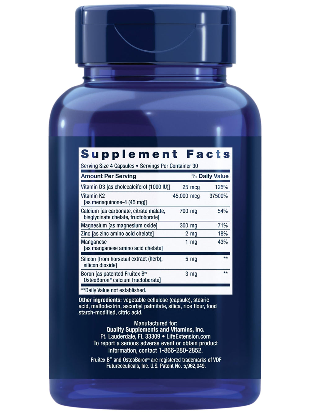 Close-up of Bone Restore Elite label showing 120 capsules