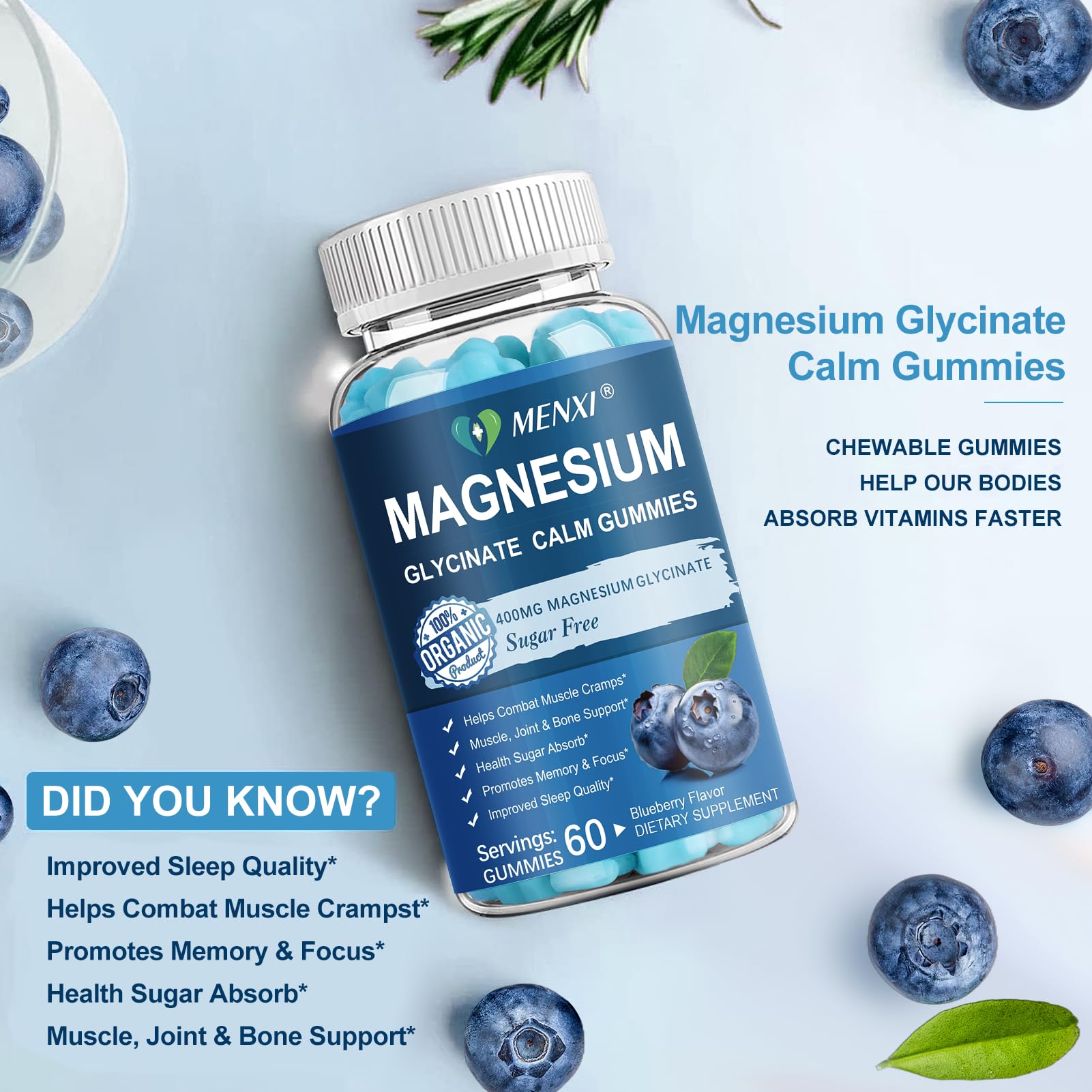 Bone and muscle support illustration with magnesium and calcium