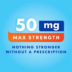 Bonine Meclizine 50mg tablets bottle on travel setup for cruise or car trips.