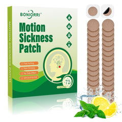BONIORRI patches behind-ear application offer discreet travel comfort.