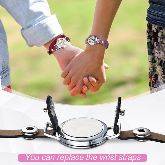 Close-up of adjustable perforated diffuser bracelet showing strap length