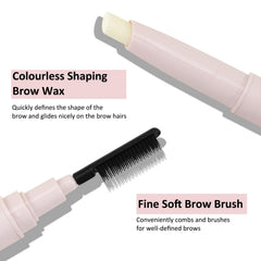 Boobeen Brow Wax clear formula for a non-sticky, natural finish.
