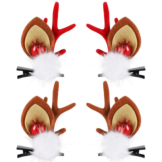Boobeen Christmas hair clip with antlers and ears adds festive flair for parties