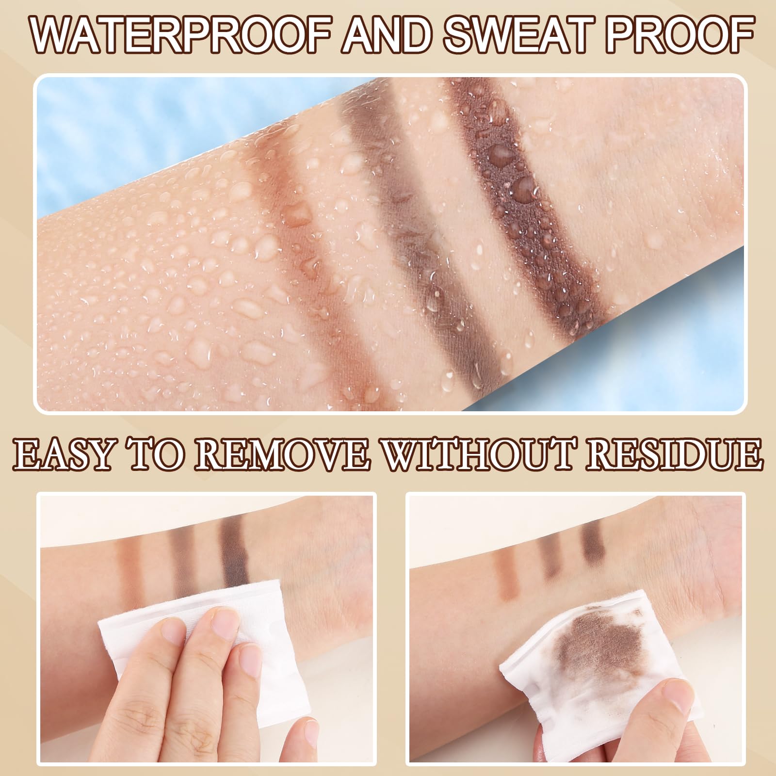 Boobeen compact eyebrow palette case fits makeup bags for quick touch-ups.