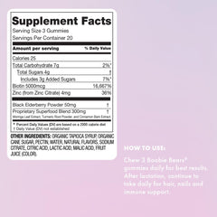 Boobie Bears Lactation Gummies 120 count packaging side view